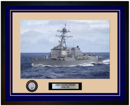 USS CHUNG-HOON DDG-93 Framed Navy Ship Photo Blue