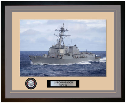 USS CHUNG-HOON DDG-93 Framed Navy Ship Photo Grey