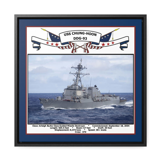 USS Chung-Hoon DDG-93 Navy Floating Frame Photo Front View
