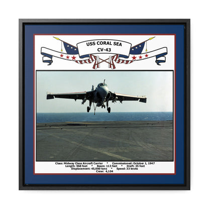 USS Coral Sea CV-43 Navy Floating Frame Photo Front View