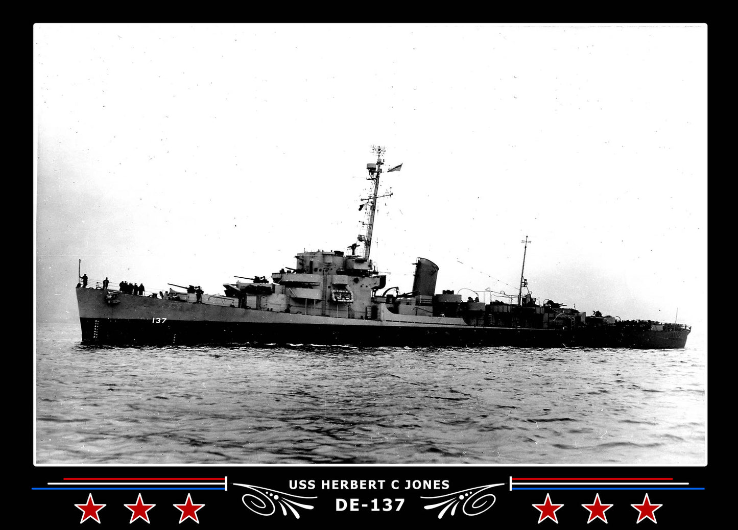 USS Herbert C Jones DE-137 Canvas Photo Print