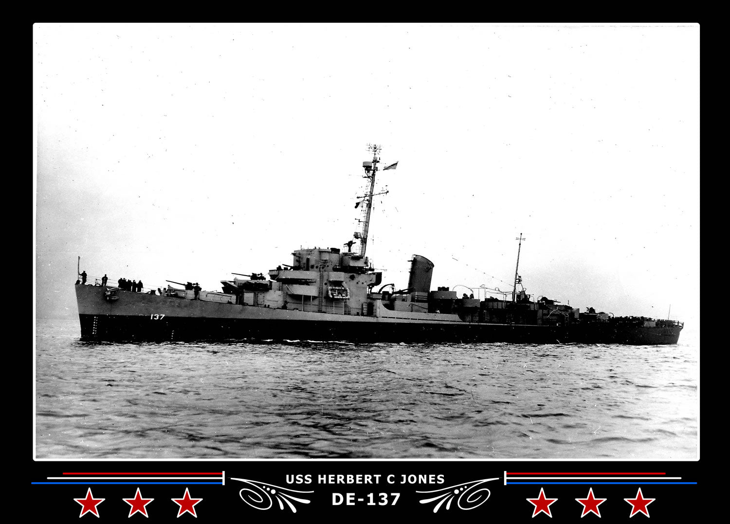 USS Herbert C Jones DE-137 Canvas Photo Print