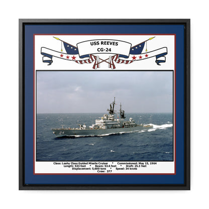 USS Reeves CG-24 Navy Floating Frame Photo Front View