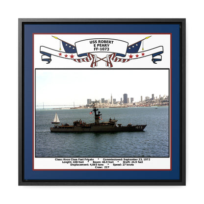 USS Robert E Peary FF-1073 Navy Floating Frame Photo Front View