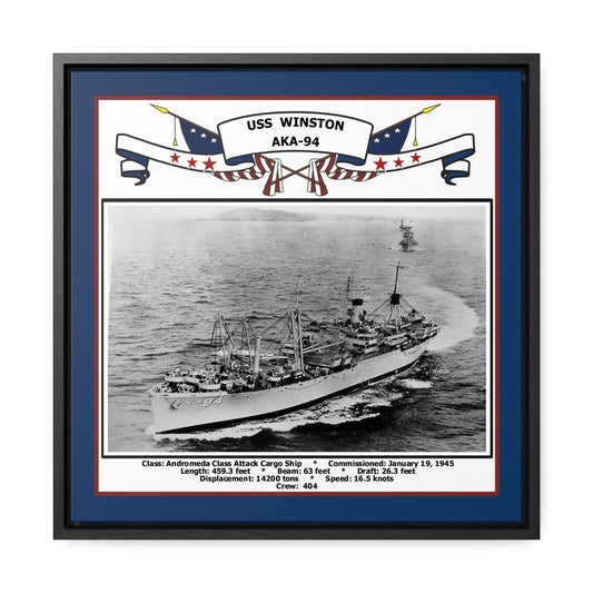 USS Winston AKA-94 Navy Floating Frame Photo Front View