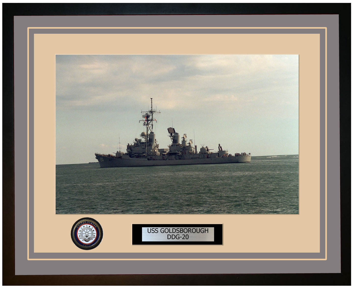 USS GOLDSBOROUGH DDG-20 Framed Navy Ship Photo Grey