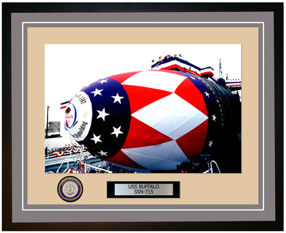 USS Buffalo SSN-715 Framed Navy Ship Photo Grey