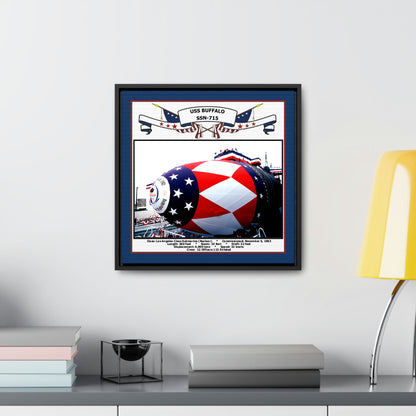 USS Buffalo SSN-715 Navy Floating Frame Photo Desk View