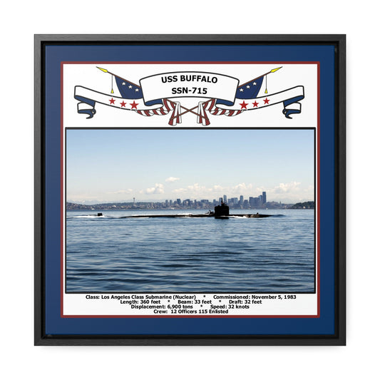 USS Buffalo SSN-715 Navy Floating Frame Photo Front View