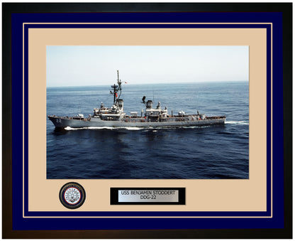 USS BENJAMIN STODDERT DDG-22 Framed Navy Ship Photo Blue