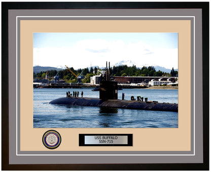 USS Buffalo SSN-715 Framed Navy Ship Photo Grey