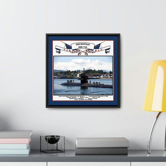 USS Buffalo SSN-715 Navy Floating Frame Photo Desk View