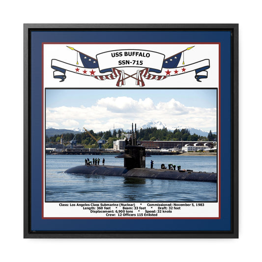 USS Buffalo SSN-715 Navy Floating Frame Photo Front View