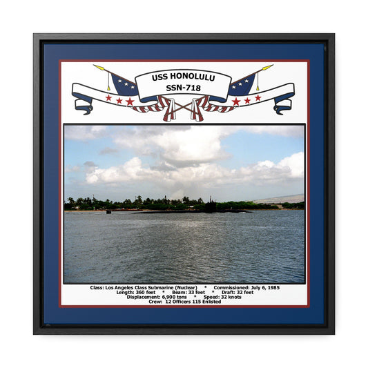 USS Honolulu SSN-718 Navy Floating Frame Photo Front View
