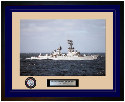USS BENJAMIN STODDERT DDG-22 Framed Navy Ship Photo Blue