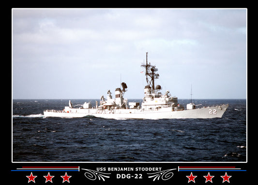 USS Benjamin Stoddert DDG-22 Canvas Photo Print
