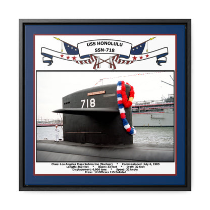 USS Honolulu SSN-718 Navy Floating Frame Photo Front View