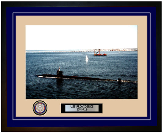 USS Providence SSN-719 Framed Navy Ship Photo Blue