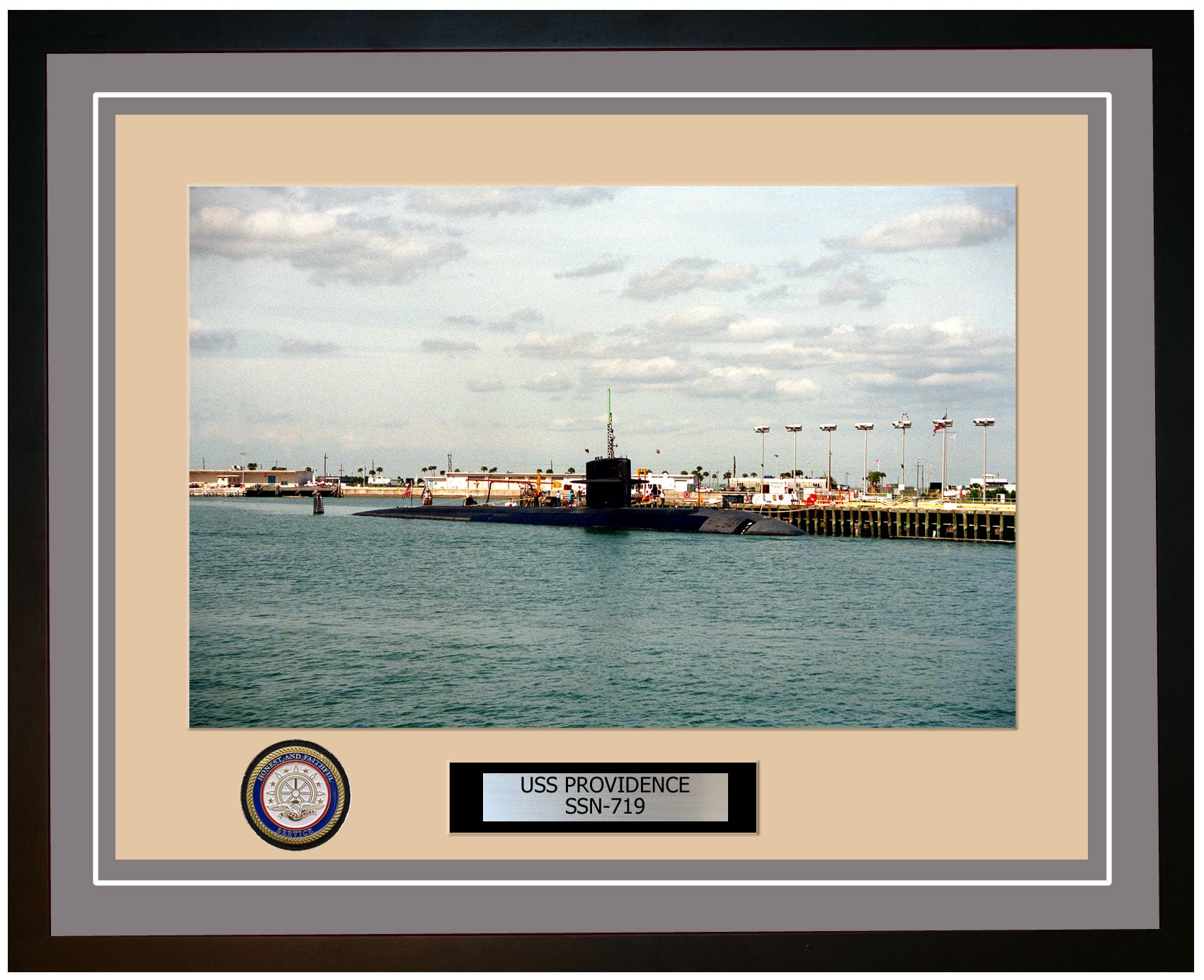 USS Providence SSN-719 Framed Navy Ship Photo Grey