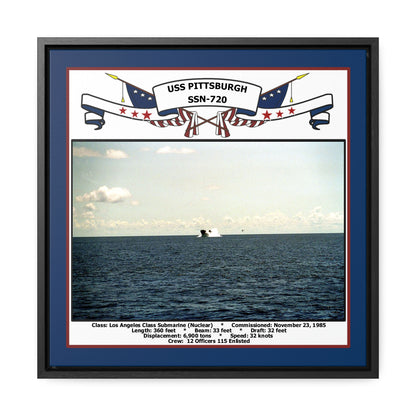 USS Pittsburgh SSN-720 Navy Floating Frame Photo Front View