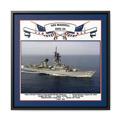 USS Waddell DDG-24 Navy Floating Frame Photo Front View