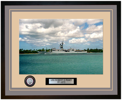 USS ROBERT E PEARY FF-1073 Framed Navy Ship Photo Grey