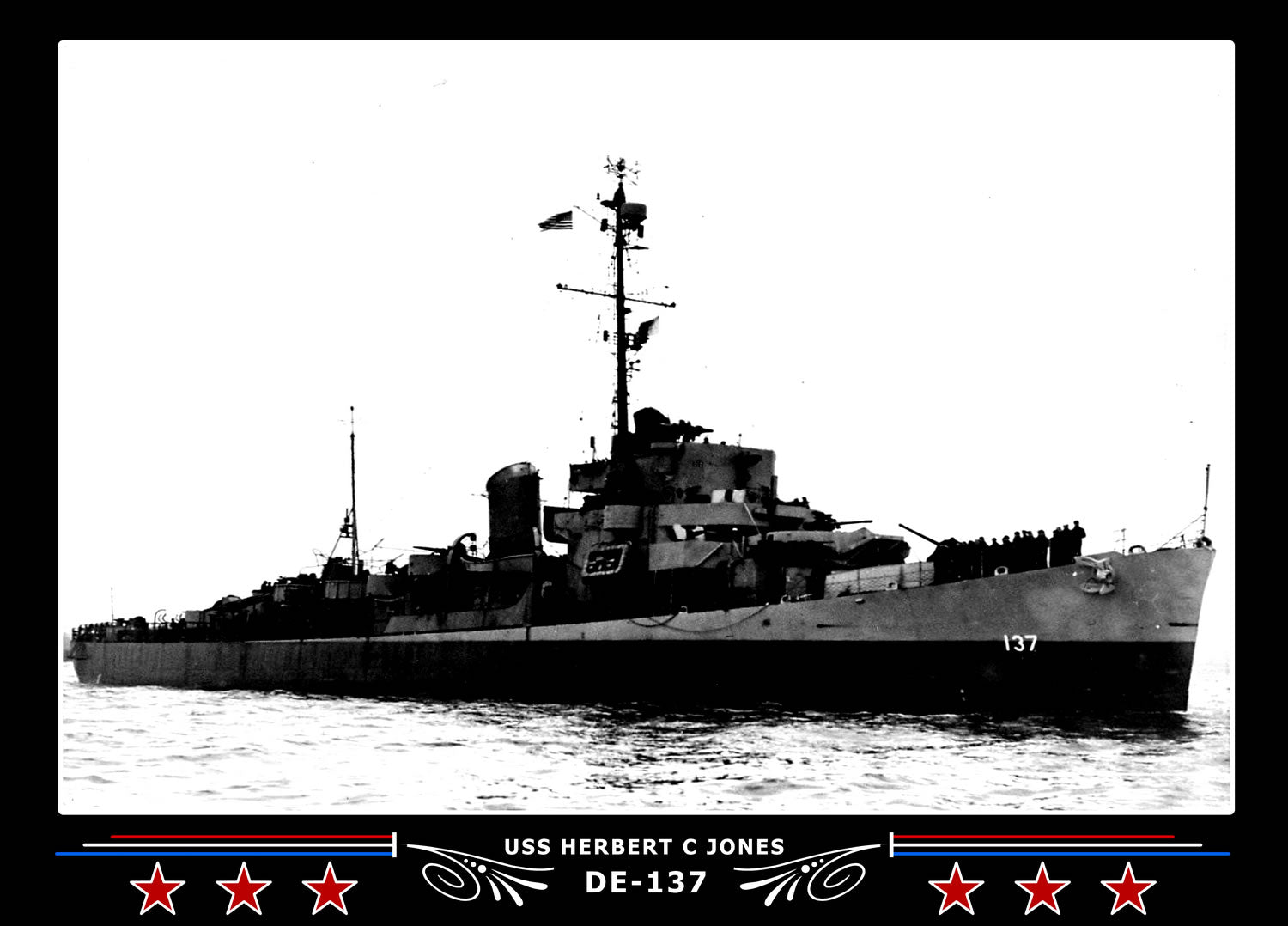 USS Herbert C Jones DE-137 Canvas Photo Print