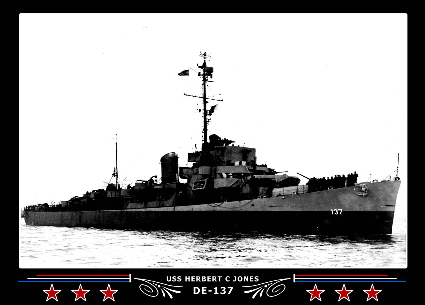 USS Herbert C Jones DE-137 Canvas Photo Print