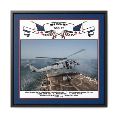 USS Momsen DDG-92 Navy Floating Frame Photo Front View