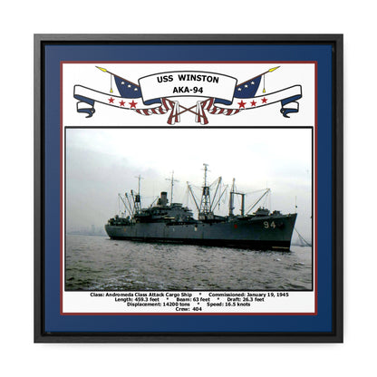 USS Winston AKA-94 Navy Floating Frame Photo Front View