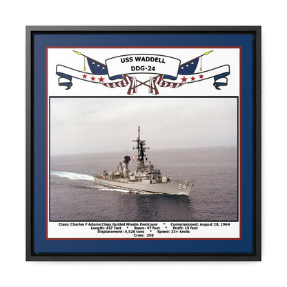USS Waddell DDG-24 Navy Floating Frame Photo Front View
