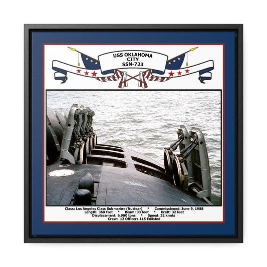 USS Oklahoma City SSN-723 Navy Floating Frame Photo Front View
