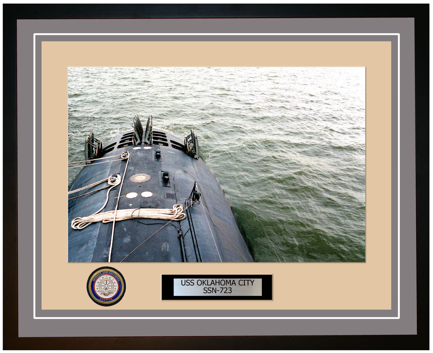 USS Oklahoma City SSN-723 Framed Navy Ship Photo Grey