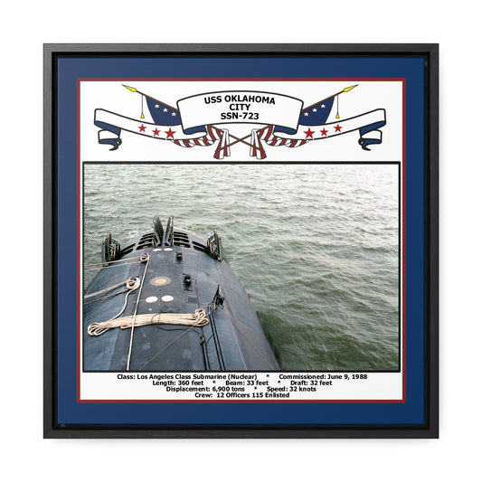 USS Oklahoma City SSN-723 Navy Floating Frame Photo Front View
