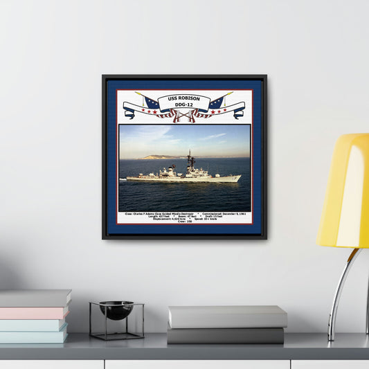 USS Robison DDG-12 Navy Floating Frame Photo Desk View
