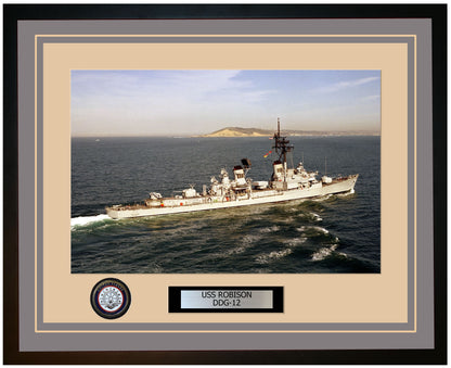 USS ROBISON DDG-12 Framed Navy Ship Photo Grey