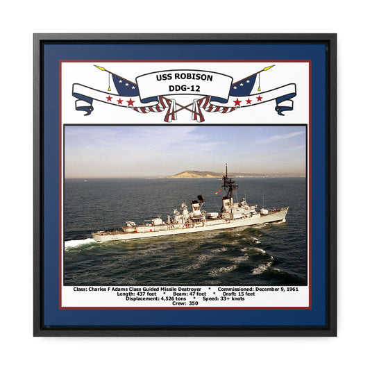 USS Robison DDG-12 Navy Floating Frame Photo Front View