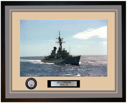 USS ROBISON DDG-12 Framed Navy Ship Photo Grey