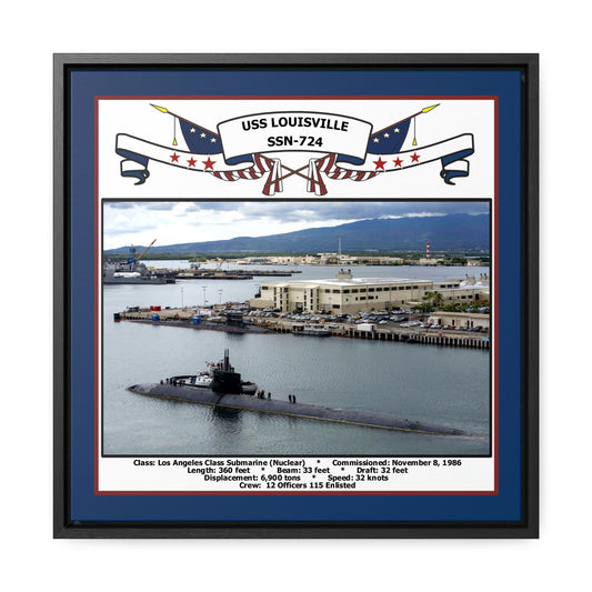 USS Louisville SSN-724 Navy Floating Frame Photo Front View