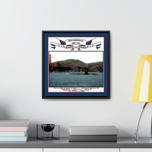 USS Louisville SSN-724 Navy Floating Frame Photo Desk View