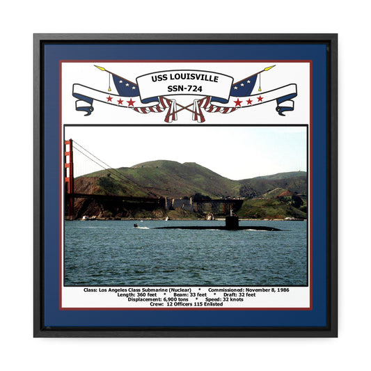 USS Louisville SSN-724 Navy Floating Frame Photo Front View