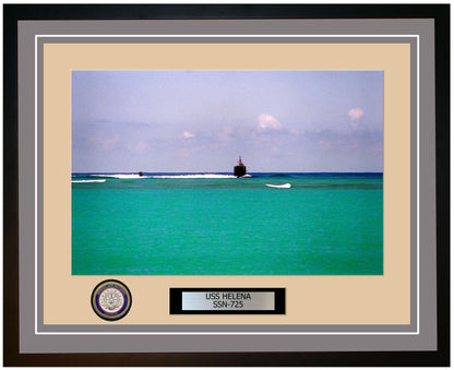 USS Helena SSN-725 Framed Navy Ship Photo Grey