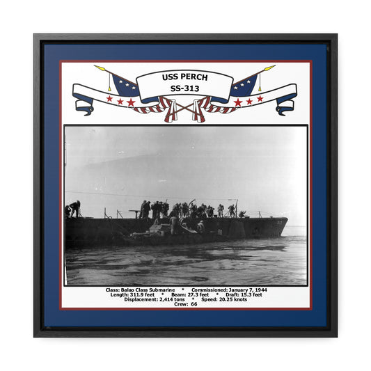 USS Perch SS-313 Navy Floating Frame Photo Front View