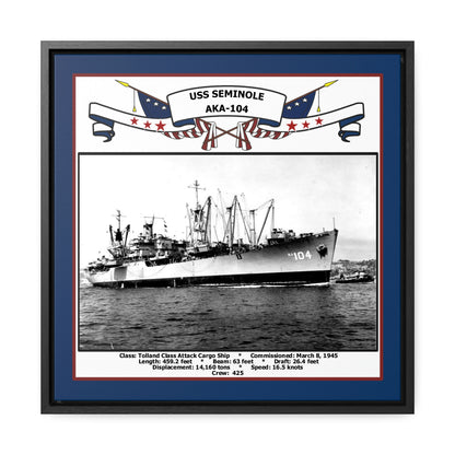 USS Seminole AKA-104 Navy Floating Frame Photo Front View