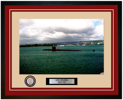 USS Helena SSN-725 Framed Navy Ship Photo Burgundy