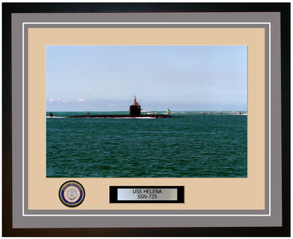 USS Helena SSN-725 Framed Navy Ship Photo Grey