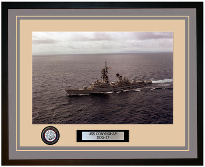 USS CONYNGHAM DDG-17 Framed Navy Ship Photo Grey