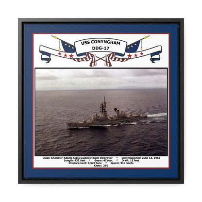 USS Conyngham DDG-17 Navy Floating Frame Photo Front View