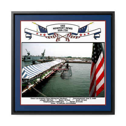 USS Newport News SSN-750 Navy Floating Frame Photo Front View