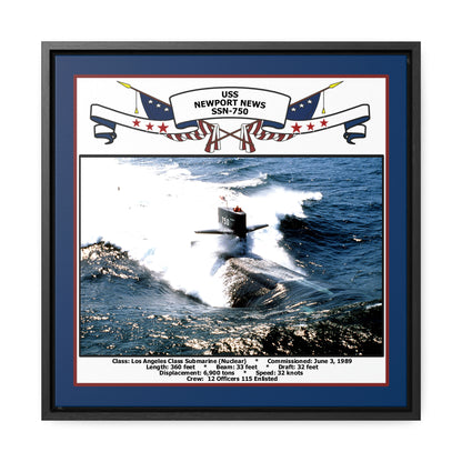 USS Newport News SSN-750 Navy Floating Frame Photo Front View
